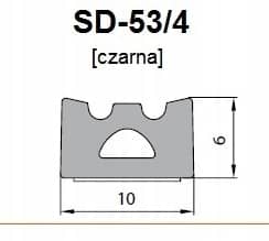 Uszczelka SD-53/4-0 DGP 10x6 czarna ECOMAR1ML